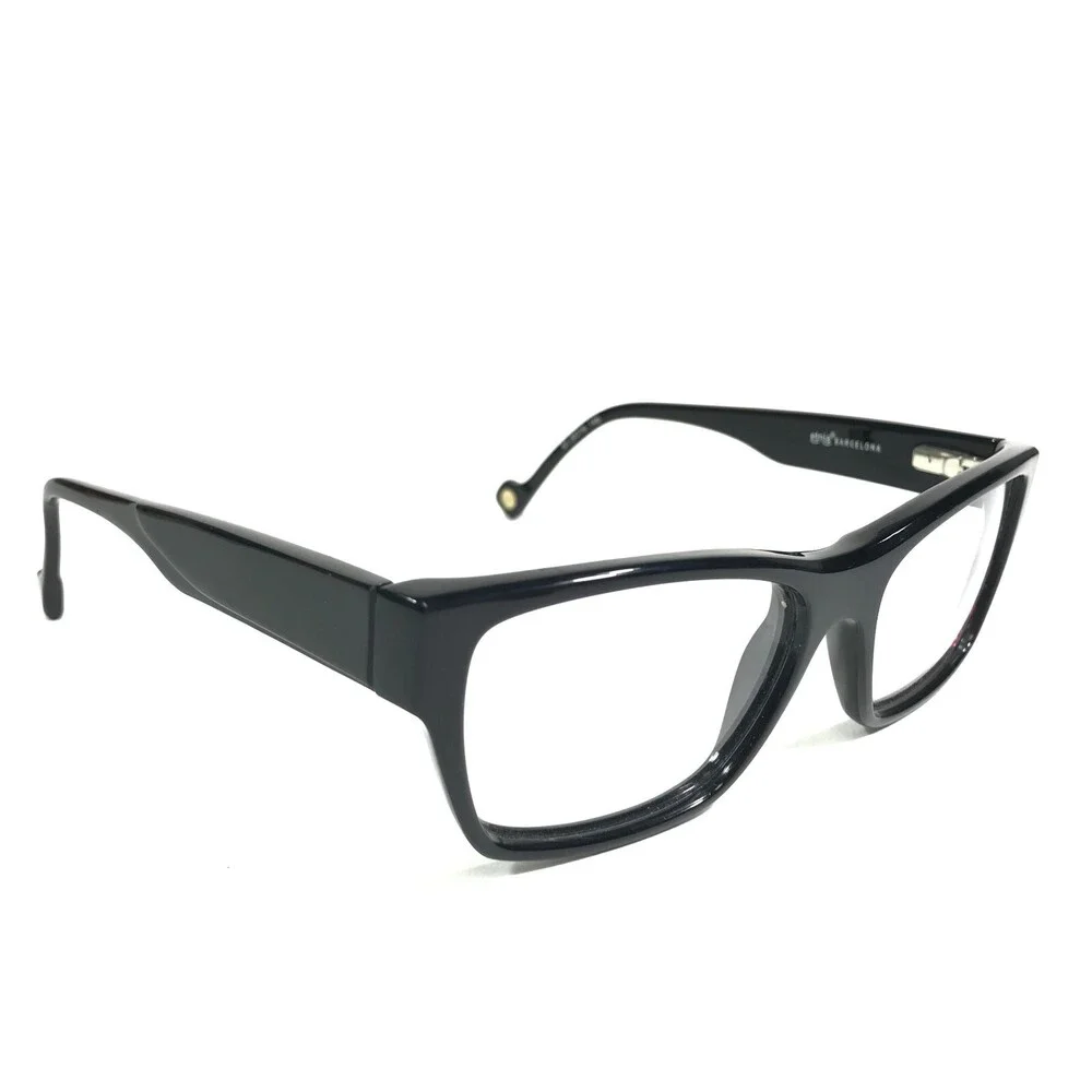 Etnia Eyeglasses Frames MILANO col. BK Shiny Black Square Full Rim 51.5-16-140